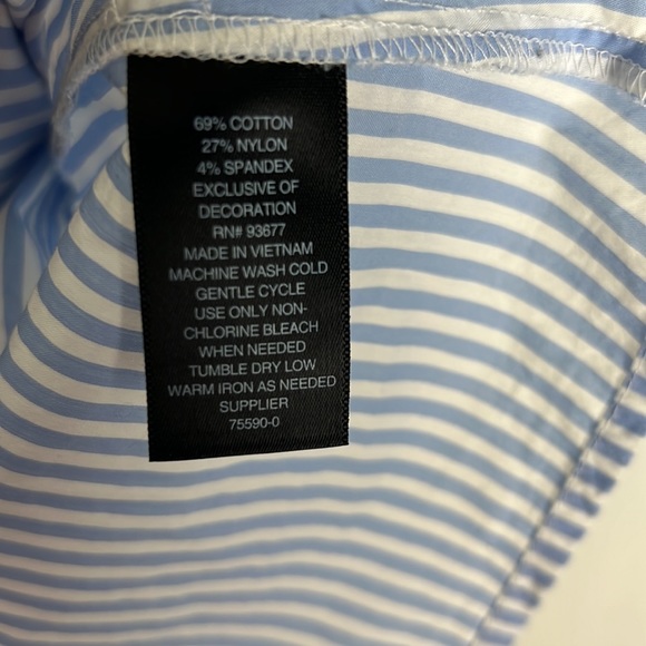 Worthington Stripes Blue & white Boho Bell Sleeve Top - Picture 8 of 11